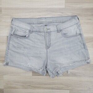 OLD NAVY Womens Gray Denim Boyfriend Distressed Shorts Size 14